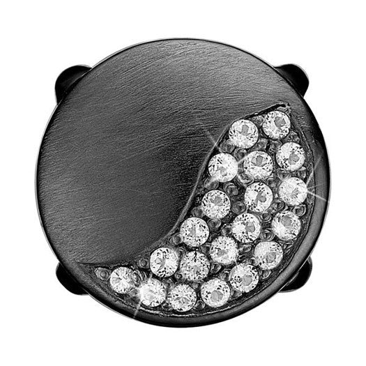 MOON SHINE charm fra Christina Jewelry & Watches i sort sølv med topaser i måneform.