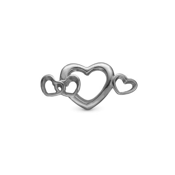 4 hearts love charm i sort sølv fra Christina Jewelry & Watches