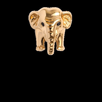 Elefant charm i forgyldt sølv med 2 kubiske zirkonia fra Christina Jewelry & Watches, Christina Collect.