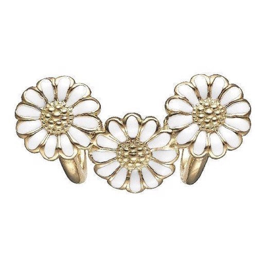 White Marguerite Trinity charm i forgyldt sølv fra Christina Jewelry & Watches