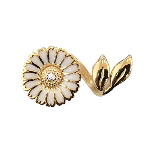 Marguerit vedhæng i forgyldt sølv med zirkonia fra Christina Jewelry & Watches
