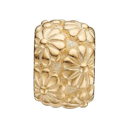 Christina charm i forgyldt sølv med margueritter