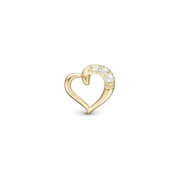 Love Story charm i forgyldt sølv med hvide zirkonia – Christina Jewelry & Watches