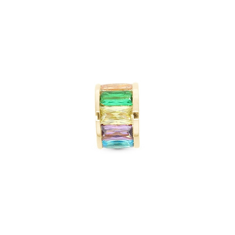 Multi Color Baguette charm i 18 karat forgyldt sølv med flerfarvede zirkonia – Christina Jewelry & Watches