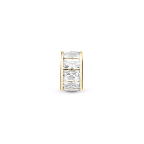 White Baquette charm i forgyldt sølv med lavendelfarvet zirkonia – Christina Jewelry & Watches