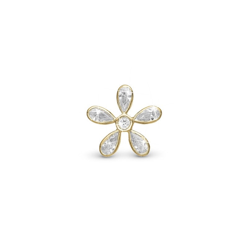 Magic Flower White charm i forgyldt sølv med hvide zirkonia fra Christina Jewelry & Watches
