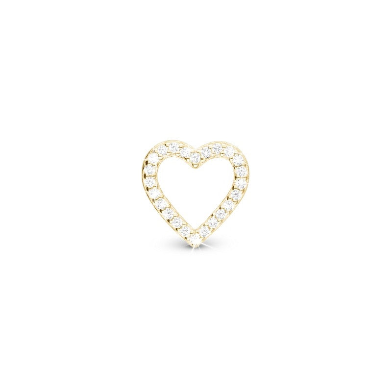 Shimmery Heart charm i forgyldt sølv med hvide zirkonia fra Christina Jewelry & Watches