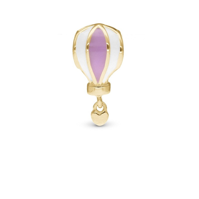 7th Heaven charm fra Christina Jewelry & Watches i 18 karat forgyldt sølv med rosa og hvid emalje formet som en luftballon med hjerte.