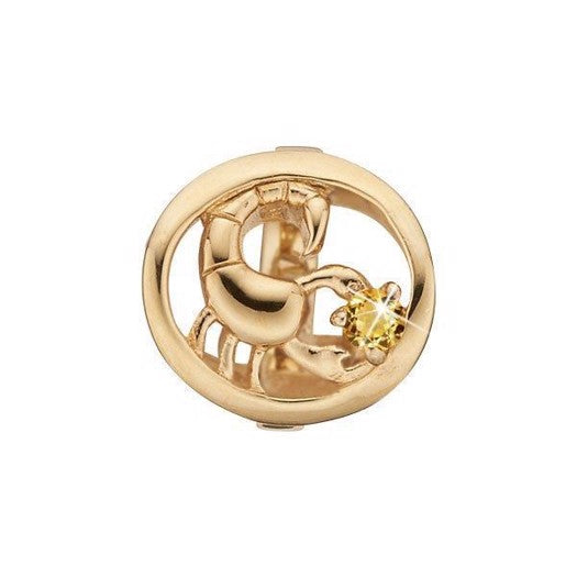 Skorpionen stjernetegn charm i forgyldt fra Christina Jewelry & Watches med zirkonia