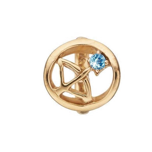 Skytten charm i forgyldt fra Christina Jewelry & Watches med zirkonia