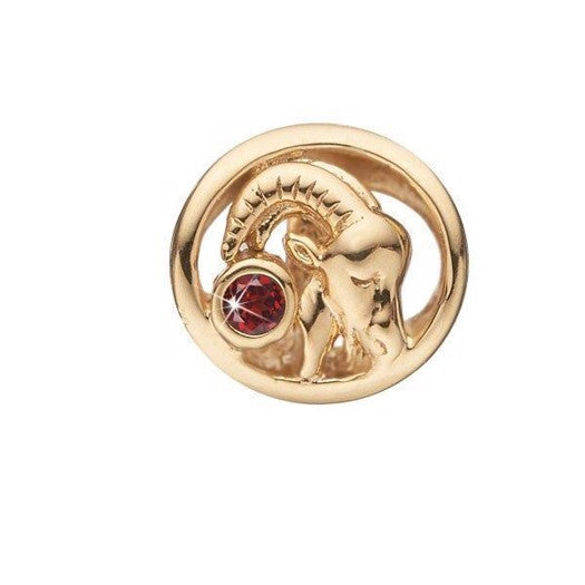 Stenbukken charm i forgyldt fra Christina Jewelry & Watches med zirkonia