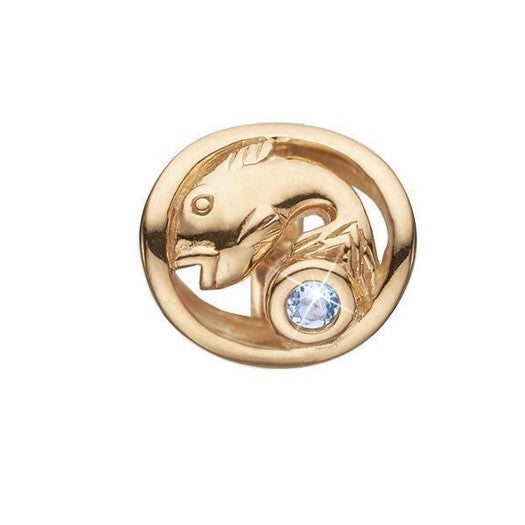 Fisken stjernetegn charm i forgyldt fra Christina Jewelry & Watches med zirkonia