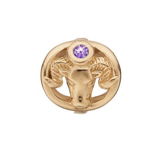 Vædderen stjernetegn charm i forgyldt fra Christina Jewelry & Watches med zirkonia