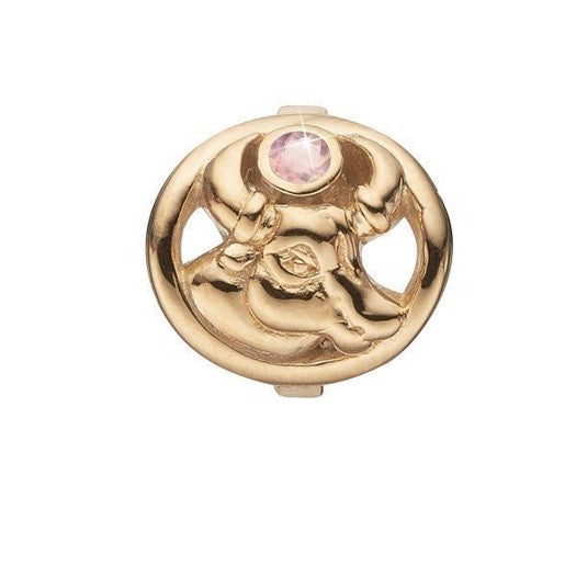 Tyren stjernetegn charm i forgyldt fra Christina Jewelry & Watches med zirkonia
