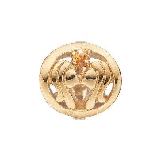 Tvillingen stjernetegn charm i forgyldt fra Christina Jewelry & Watches med zirkonia