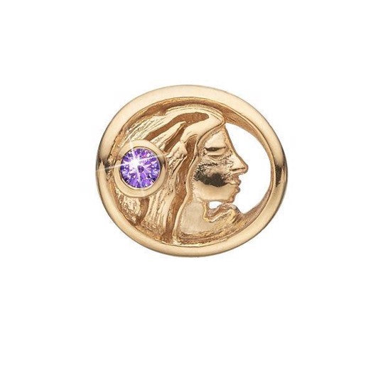 Jomfruen stjernetegn charm i forgyldt sølv fra Christina Jewelry & Watches med zirkonia