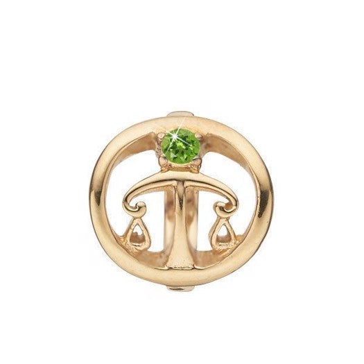 Vægten stjernetegn charm i forgyldt sølv fra Christina Jewelry & Watches med zirkonia