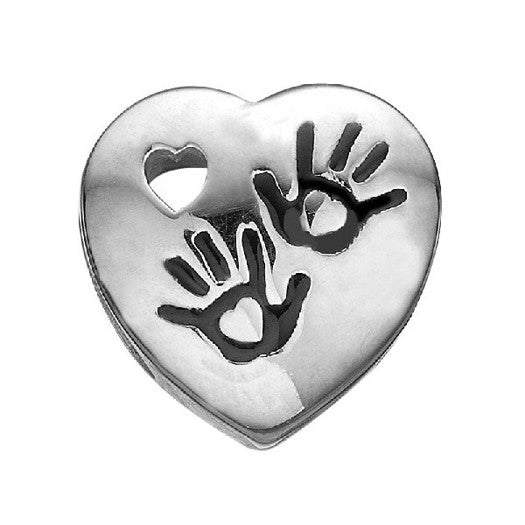 MEMORIES sølvcharm med sort emaljehjerte fra Christina Jewelry & Watches