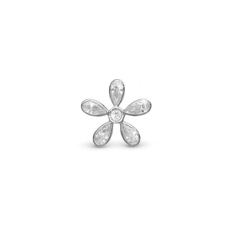 Magic Flower hvid sølvcharm med zirkonia fra Christina Jewelry & Watches