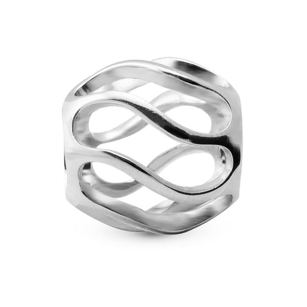 Twist sølvcharm fra Christina Jewelry & Watches i rhodineret sterling sølv med snoet kugle-design.