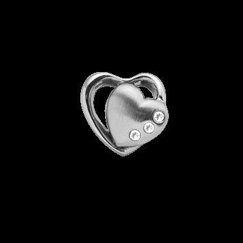 Hearts to tone charm i rhodineret sølv med hjerter og zirkonia – Christina Jewelry & Watches