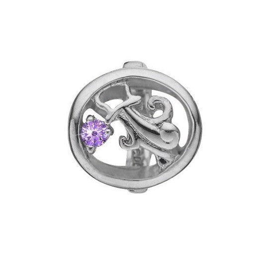 Vandmanden stjernetegn charm i sølv med ametyst fra Christina Jewelry & Watches