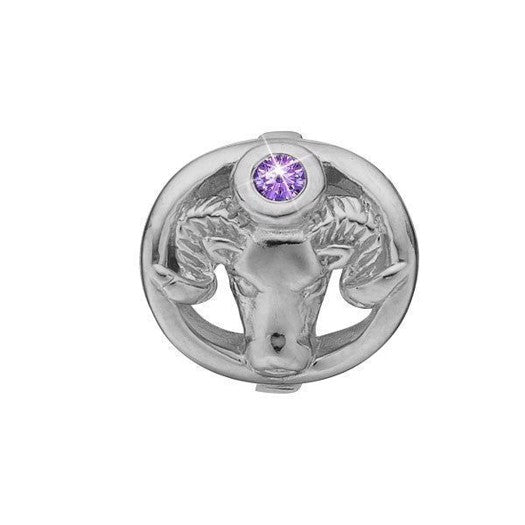 Vædderen stjernetegns charm i sølv med ametyst – Christina Jewelry & Watches