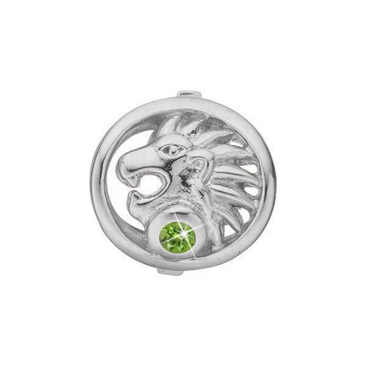 Løven stjernetegns charm i sølv med grøn peridot fra Christina Jewelry & Watches.