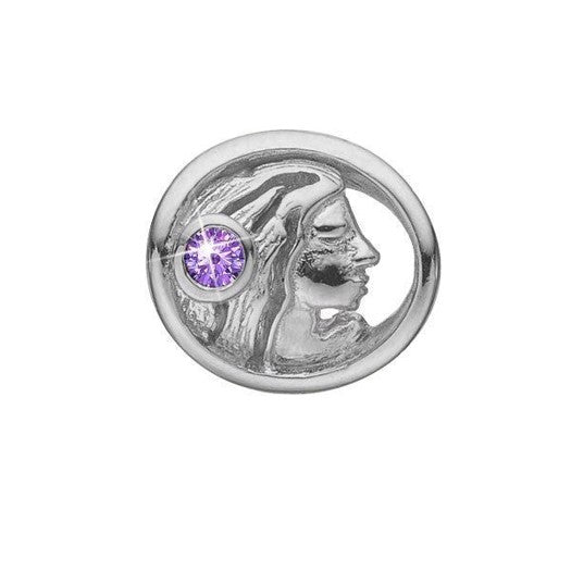 Jomfruen stjernetegns charm i sølv med ametyst fra Christina Jewelry & Watches