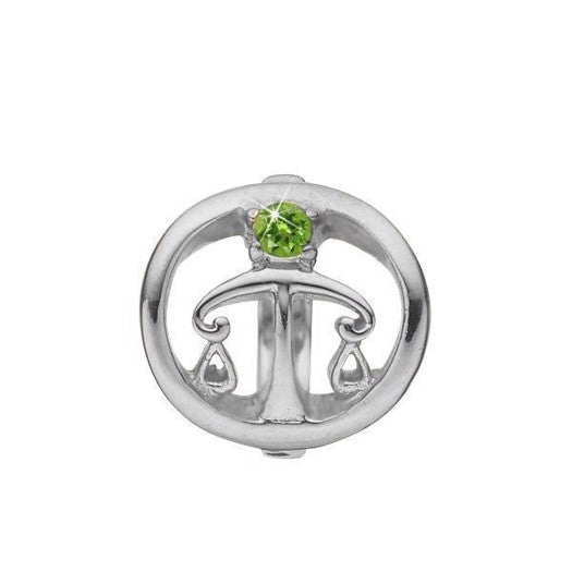 Vægten stjernetegns charm i sølv med peridot fra Christina Jewelry & Watches