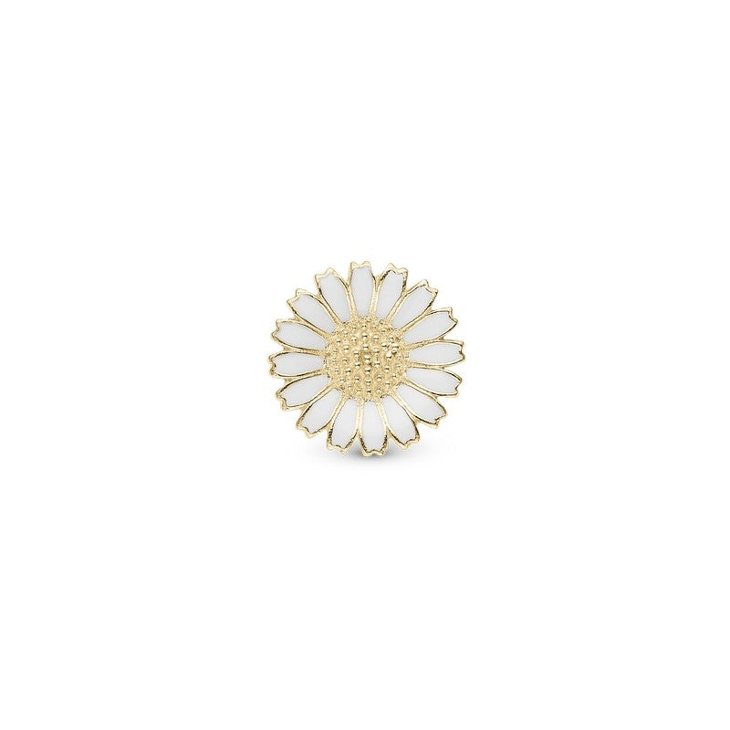 Marguerite charm i forgyldt sølv med hvid emalje fra Christina Jewelry & Watches 13 mm