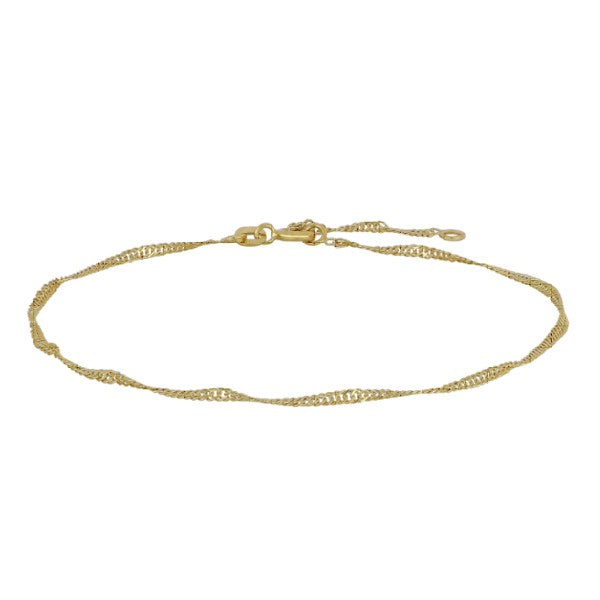 Siersbøl ankelkæde i 8 kt guld, 23–26 cm
