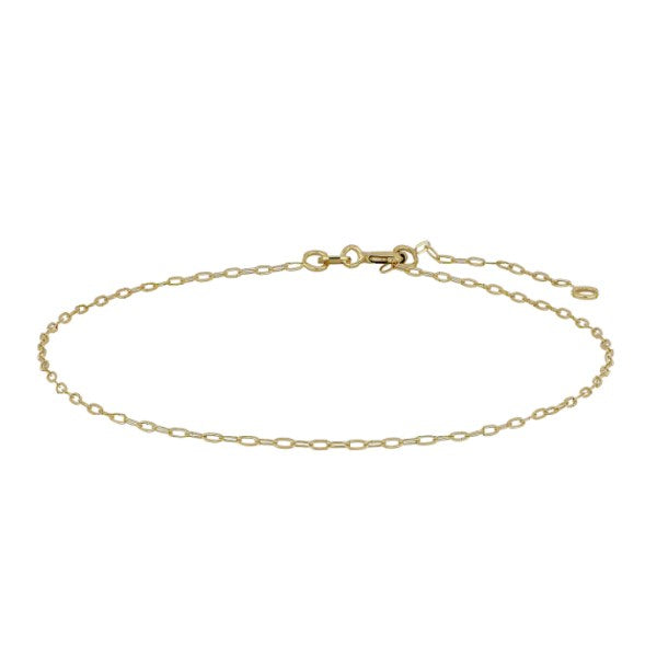 Siersbøl ankelkæde i 8 kt guld, 23+3 cm