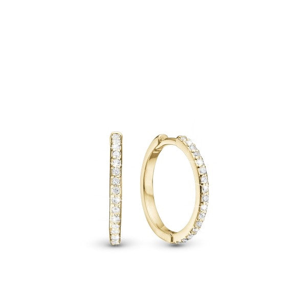 TWINKLE creoler i forgyldt sølv med zirkonia 13 mm fra Christina Jewelry & Watches