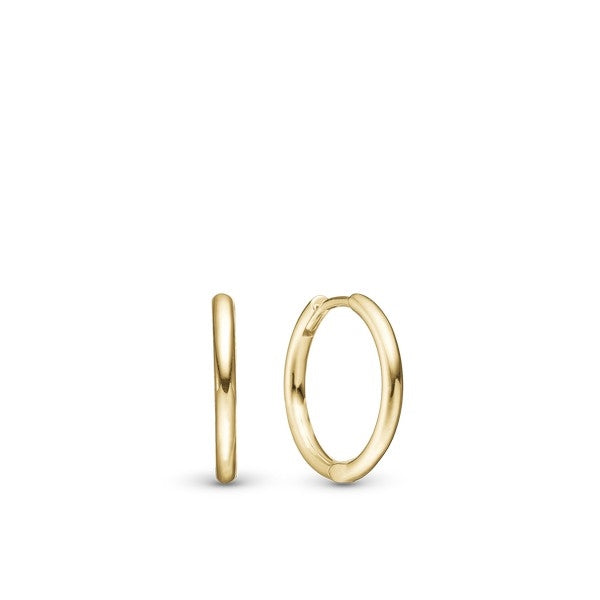 Creol øreringe i blank forgyldt sølv 13 mm fra Christina Jewelry & Watches.