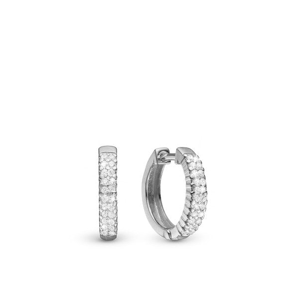 CHARMED sølvcreoler med klare zirkonia 13 mm fra Christina Jewelry & Watches.