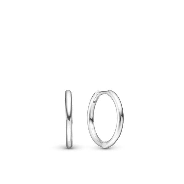 Creol øreringe i blankt sølv 13 mm fra Christina Jewelry & Watches – klassiske og tidløse smykker.