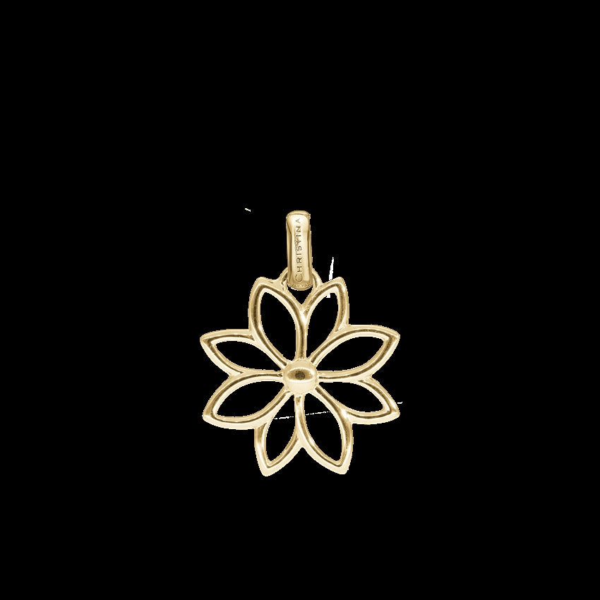 Simple Flower vedhæng i 18 karat forgyldt sterlingsølv fra Christina Jewelry & Watches – lotusblomst i blank finish.