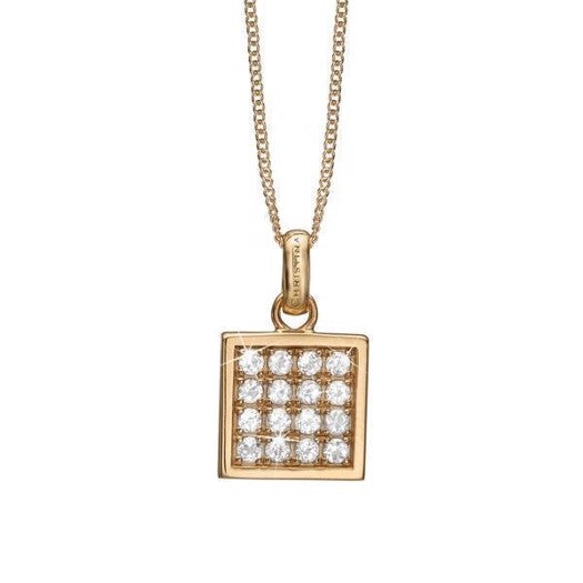 Square Topaz Balance vedhæng fra Christina Jewelry & Watches i forgyldt sølv med 32 topaser i firkantet design.