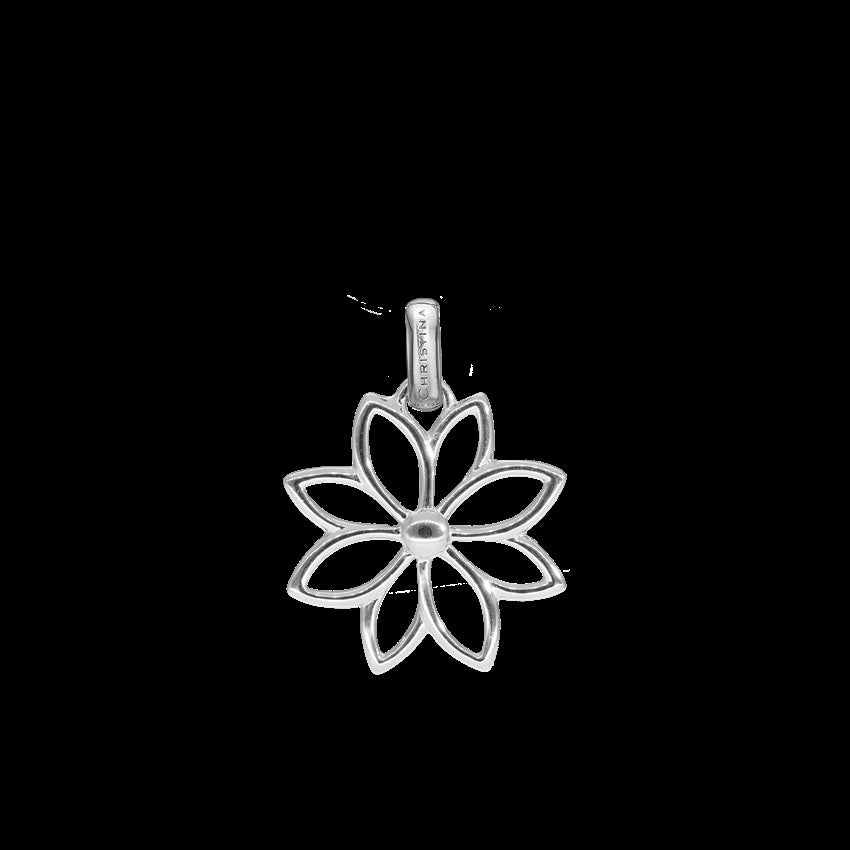 Simple Flower vedhæng fra Christina Jewelry i sterlingsølv – silhuet af lotusblomst 18 x 19 mm.