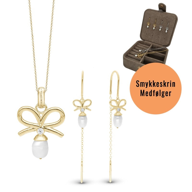 Celebrate smykkesæt fra Christina Jewelry & Watches i forgyldt sølv med perler og zirkonia