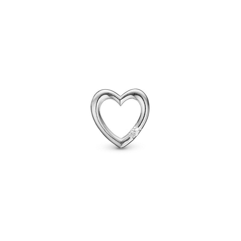 DIAMOND LOVE charm fra Christina i 14 karat hvidguld med hvide topaser