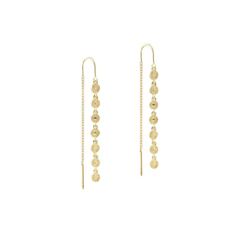 Aqua Dulce Line ørehængere i 925 sterlingsølv med 14 karat guld med møntlignende coins.
