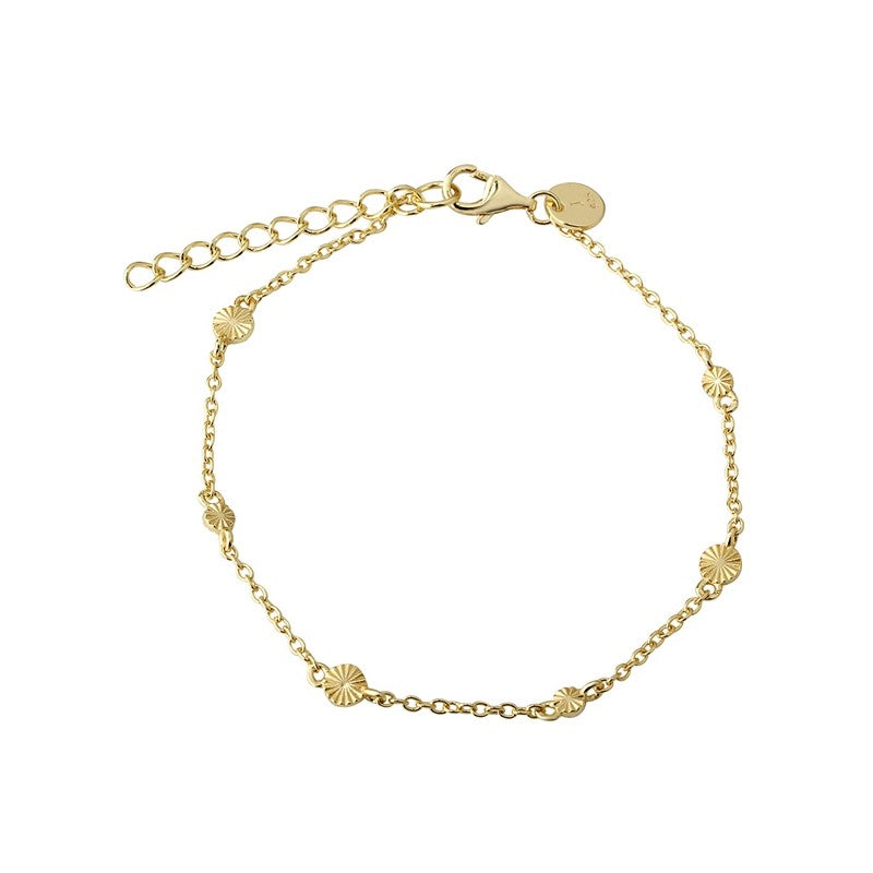 Aqua Dulce Line Simple armbånd i 925 sterlingsølv med 14 karat forgyldning og justerbar længde 17–20 cm.