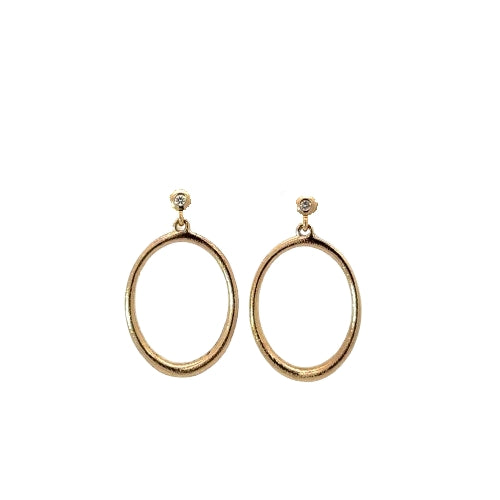 Smykkecenter øreringe i 14 kt guld med 2 x 0,02 ct diamanter