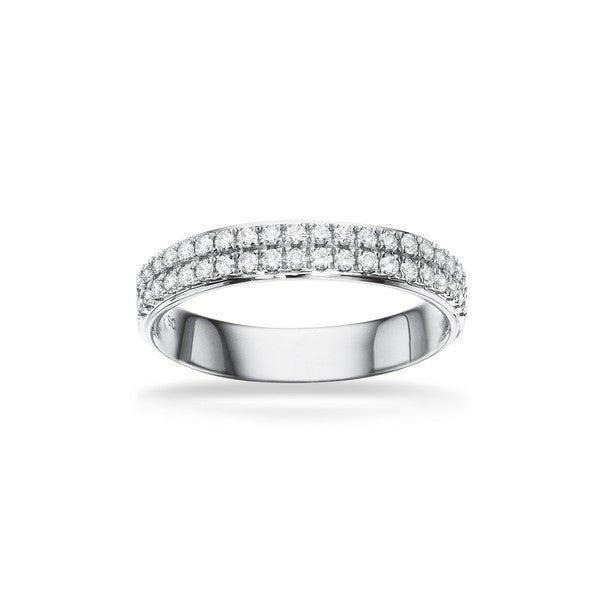 Scrouples – Dazzling hvidguldsring i 14 karat med 0,34 ct H-W/SI diamanter i to rækker.