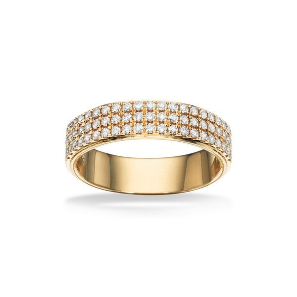 Dazzling guldring fra Scrouples i 14 karat guld med tre rækker 0,49 ct diamanter.