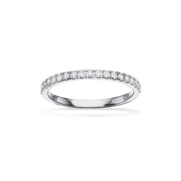 Dazzling ring i 14 karat hvidguld med 0,24 ct diamanter fra Scrouples – klassisk alliancering.