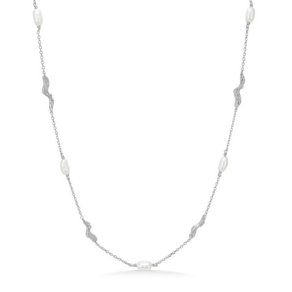 Tangled halskæde i sølv med perler – Studio Z