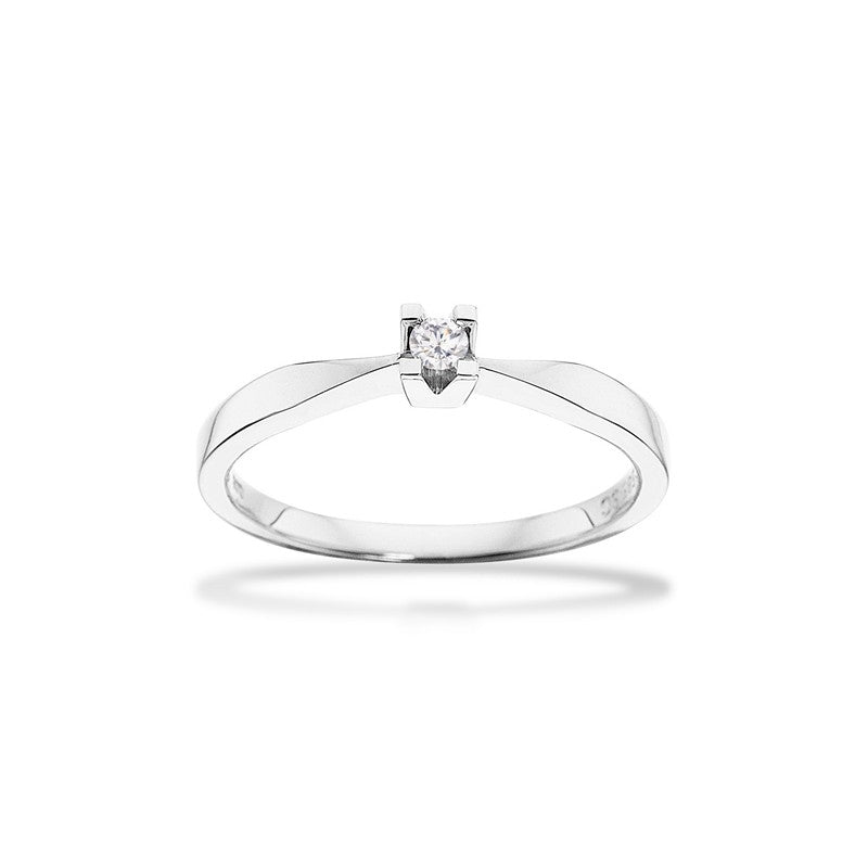 Scrouples Kleopatra ring i 8 kt. hvidguld med diamant – nærbillede af sten